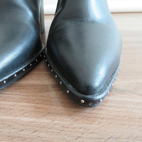 TONY BIANCO Bailey Leather Studded Booties Boots in Black Albany - Size US 6.5 - Picture 12 of 16